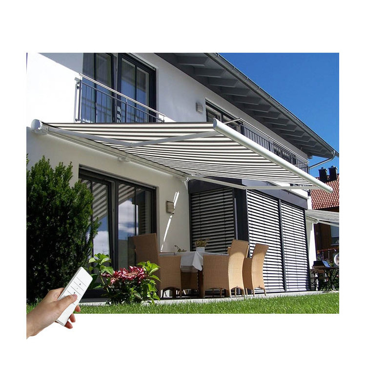 Shade aluminium waterproof folding patio motorized motor electric canopy roof outdoor side retractable awning