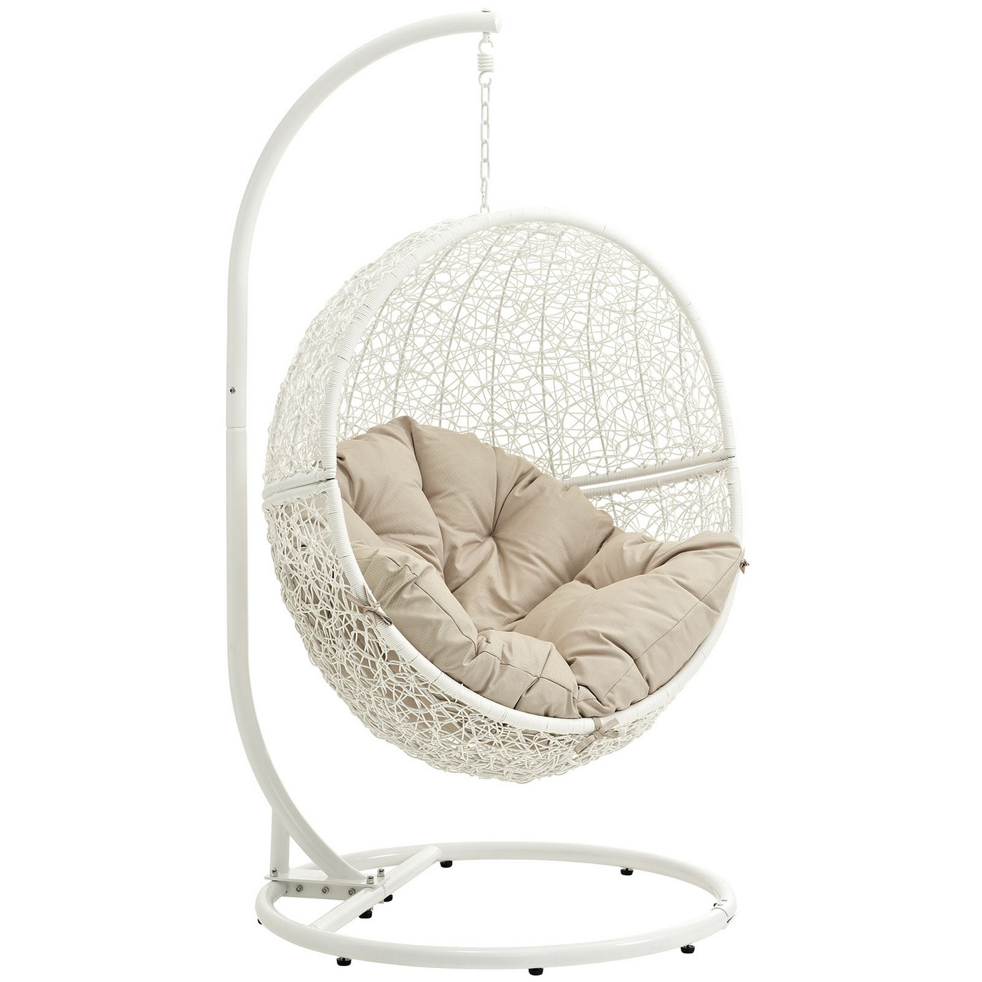 Garden rattan wicker waterproof hanging one person seat patio outdoor egg shaped swing chair