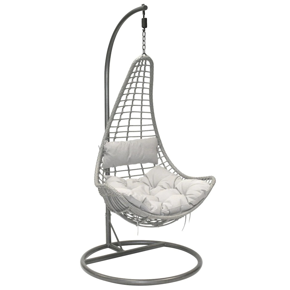 Garden rattan wicker waterproof hanging one person seat patio outdoor egg shaped swing chair