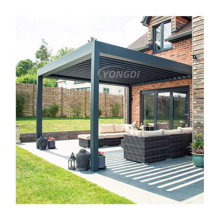 Customized 4x5 5x4 aluminum louvre pergolado arches arbours pergolas garden pavilion gazebo for outdoor