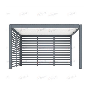 Wall mount 3x4 waterproof gazebo shutter wall pergola aluminum outdoor garden patio louvre roof cover