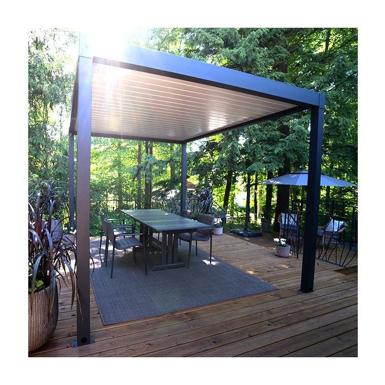 Jardin aluminum manual motorised outdoor balcony pavilion gazebo sunroom pergola with curtains for apartment