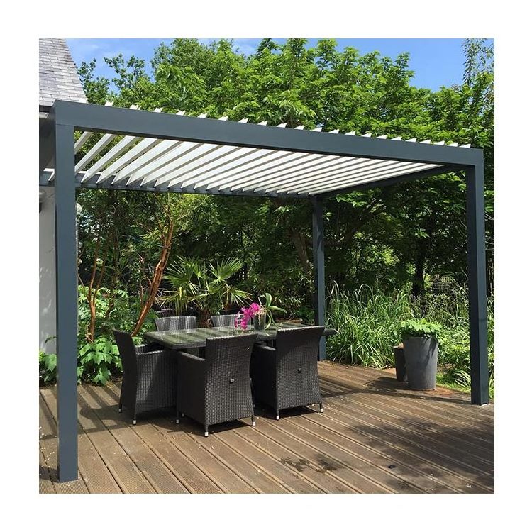 Black metal pavillon pergola corner bracket kit aluminum gazebos pergola with polycarbonate roof