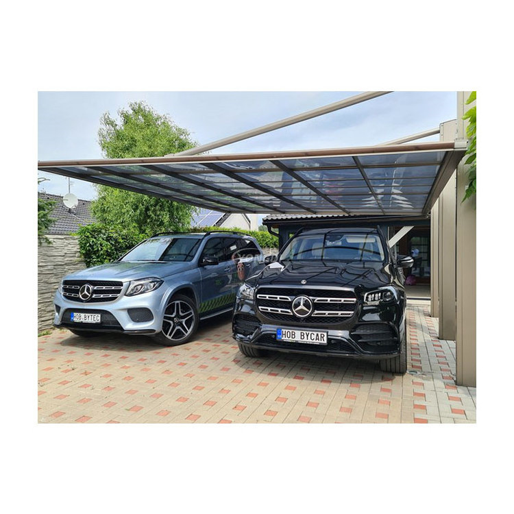 Wholesale heavy duty metal frame 2 car aluminum parking awninig carport for car