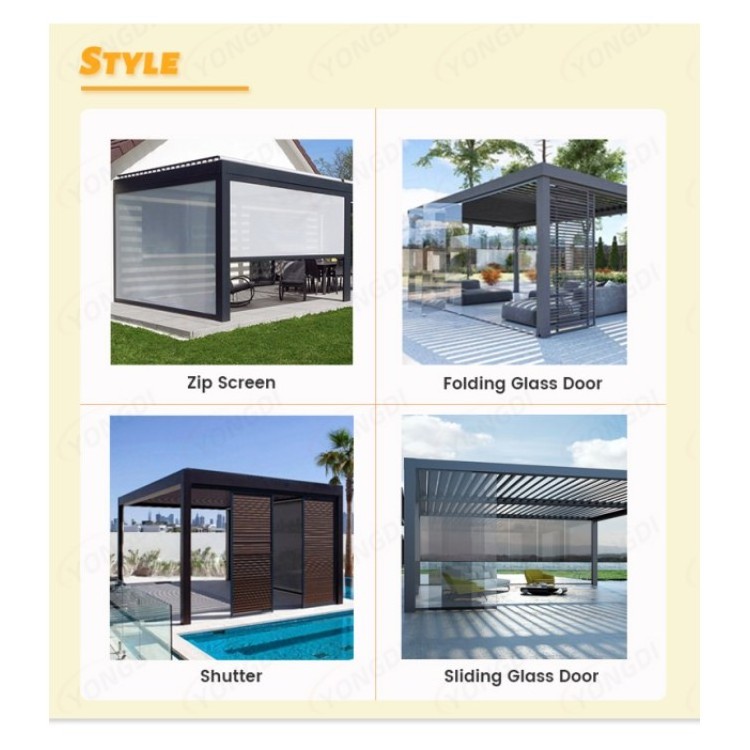 Waterproof aluminium pergolas patio cover canopy gazebo for decking