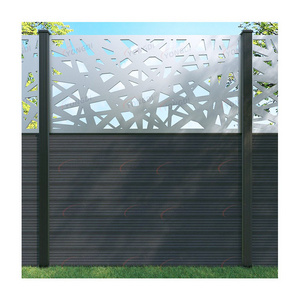 Patio garden outdoor divider panel rustproof aluminum corten steel stainless steel privacy screen black metal fence