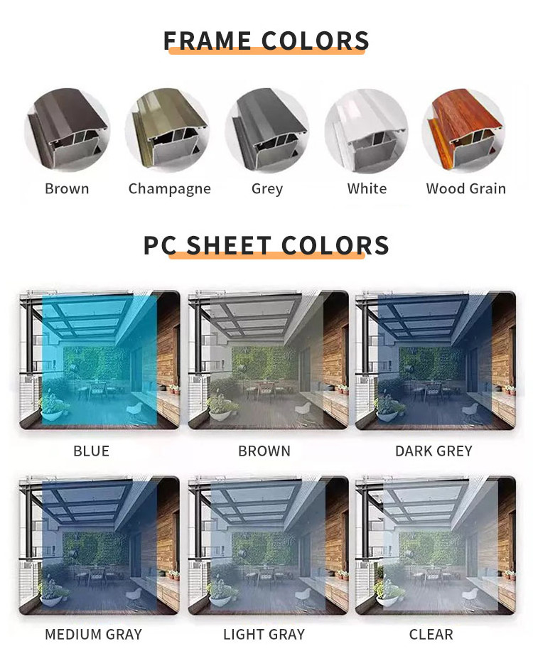 Custom size anti uv hollow polycarbon panel dach roof sun shade cantiliver pc aluminum carport