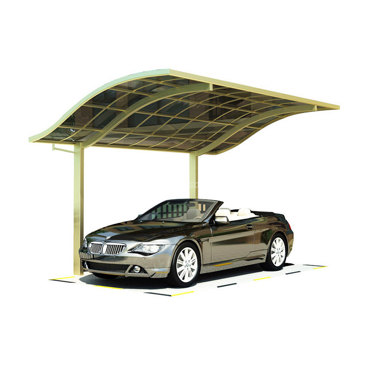 Custom size s shaped aluminum frame waterproof solar panel bus carport canopy