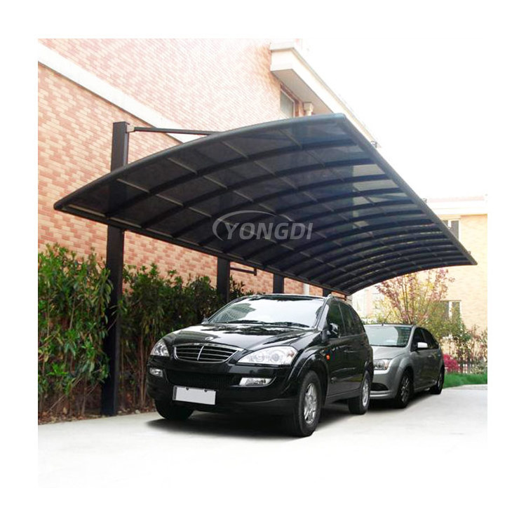 Cantilever design 6x6 metal garage carpark structure aluminium frame parking canopy carport with solar