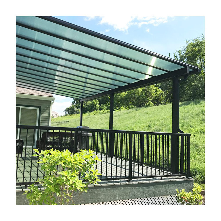 Exterior terrace sun shade windproof outdoor aluminium pergola polycarbonate roofing canopy backyard patio cover