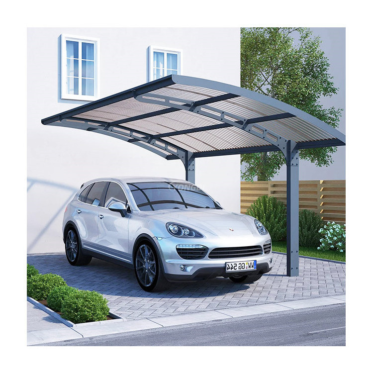 Aluminum alloy frame sun shed canopy cantilever solar panel carport kits with polycarbonate sheet