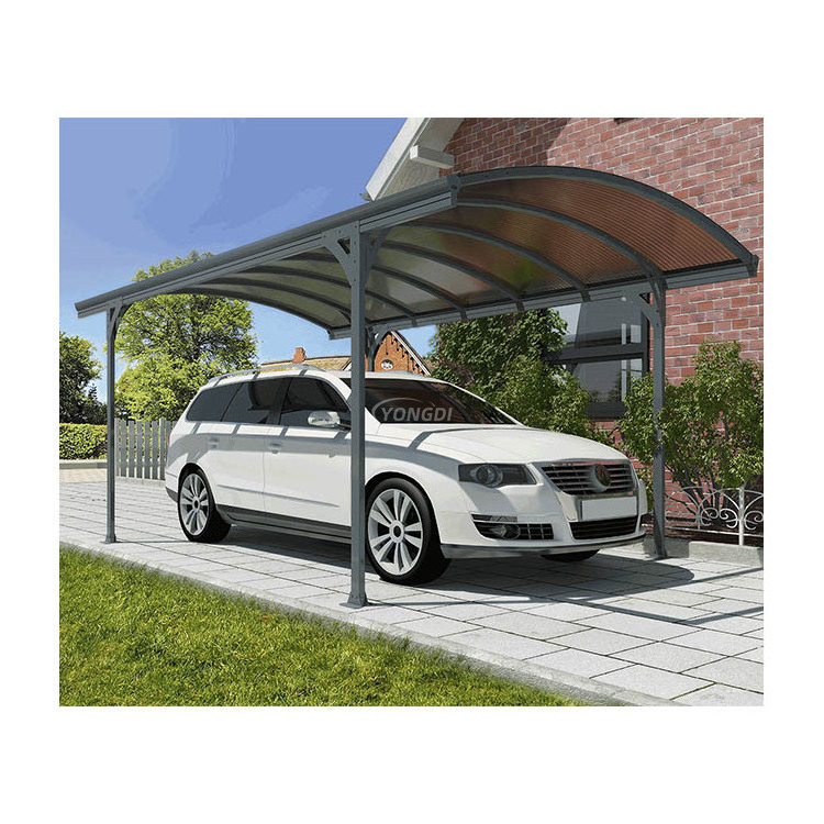 Snow resistance polycarbonate roof aluminium metal building garage aluminum solar carport