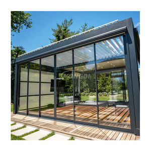 Modern pergolas de aluminio polycarbonate patio cover louvered gazebo pavilion outdoor aluminium pergola