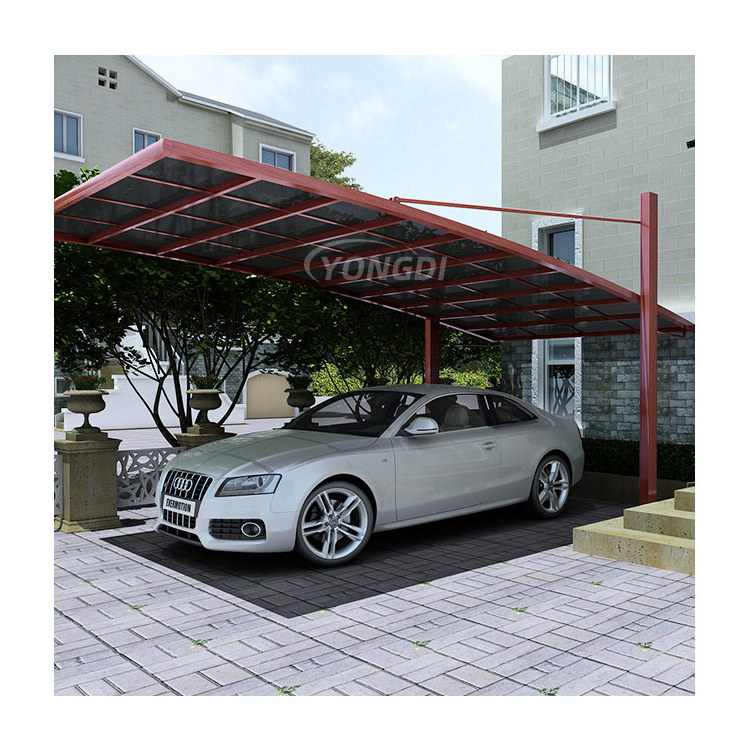 Cantilever design 6x6 metal garage carpark structure aluminium frame parking canopy carport with solar