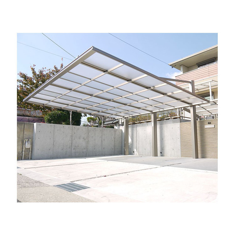 Aluminum alloy frame sun shed canopy cantilever solar panel carport kits with polycarbonate sheet