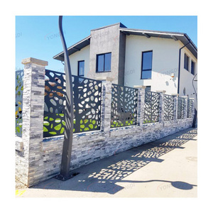 Philippines popular outdoor partition wall aluminium corten steel cnc cutting metal fence with frame