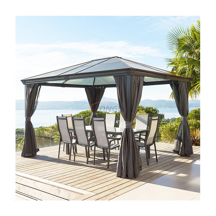 Metal galvanised steel polycarbonate pergola dach single hardtop outdoor cover garden pavilion gazebo