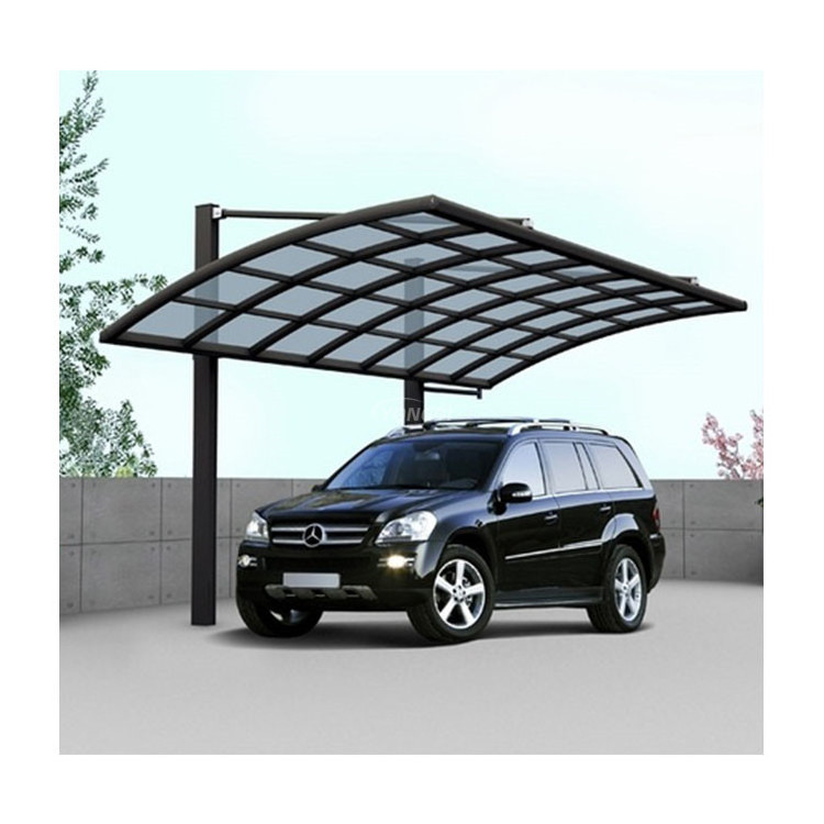 Aluminum alloy frame sun shed canopy cantilever solar panel carport kits with polycarbonate sheet