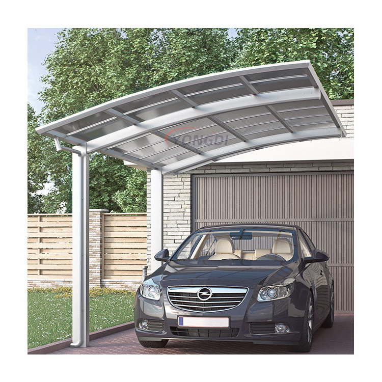 Aluminium 10x20 single design residential public parking polycarbonate roofing canopy shed carport alluminio