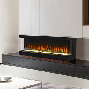 3 side 1067 mm simulation fire decoration simulation carbon electronic fire hotel LED decorative fireplace