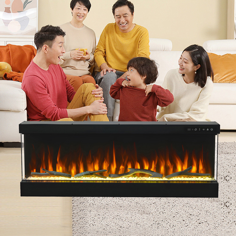 3 side 1067 mm simulation fire decoration simulation carbon electronic fire hotel LED decorative fireplace