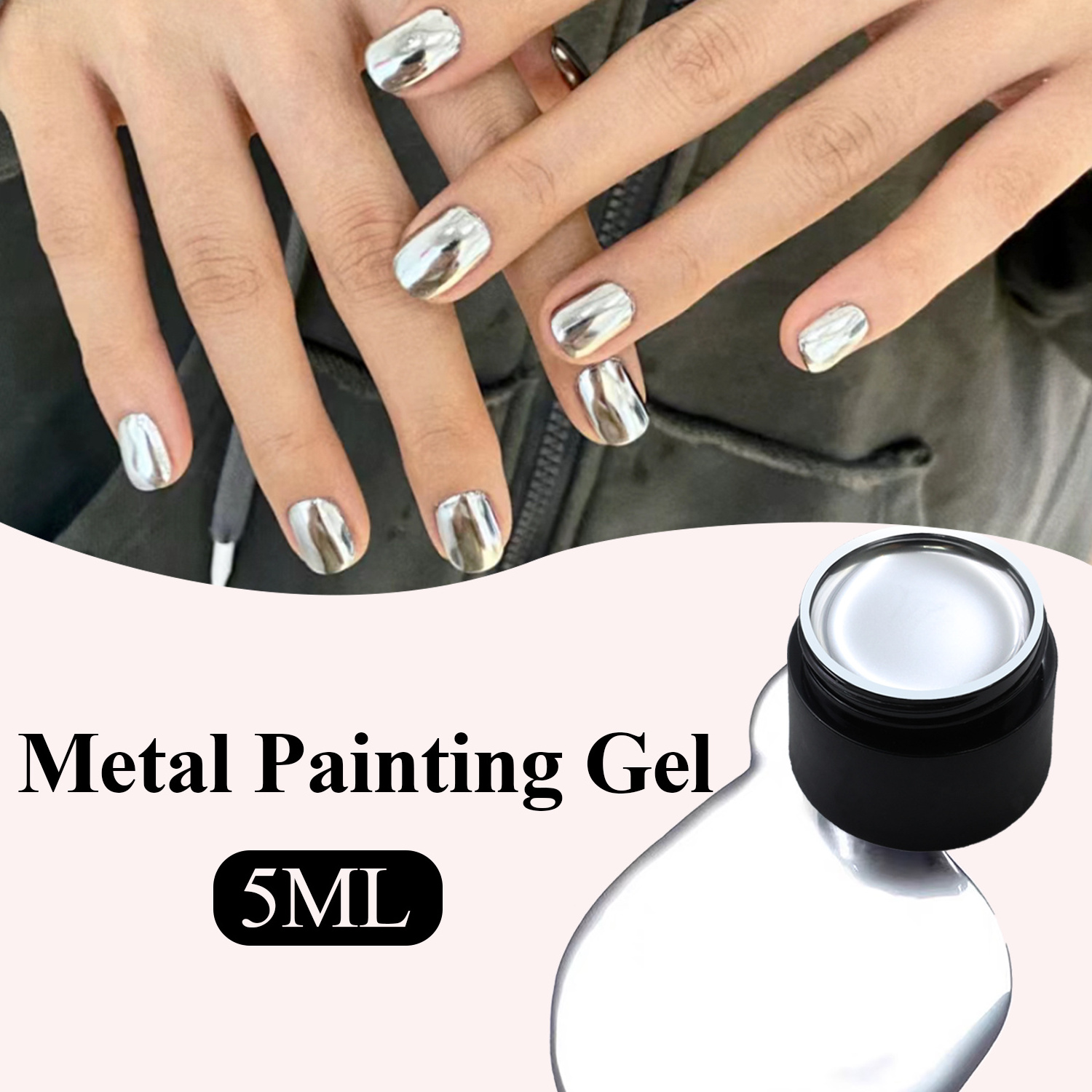 Free Sample Gel 5g Gold Mirror 3D Metal Nail Art Silver Rose Gold Metallic Painting Gel  Led/Uv Design Paint Polish