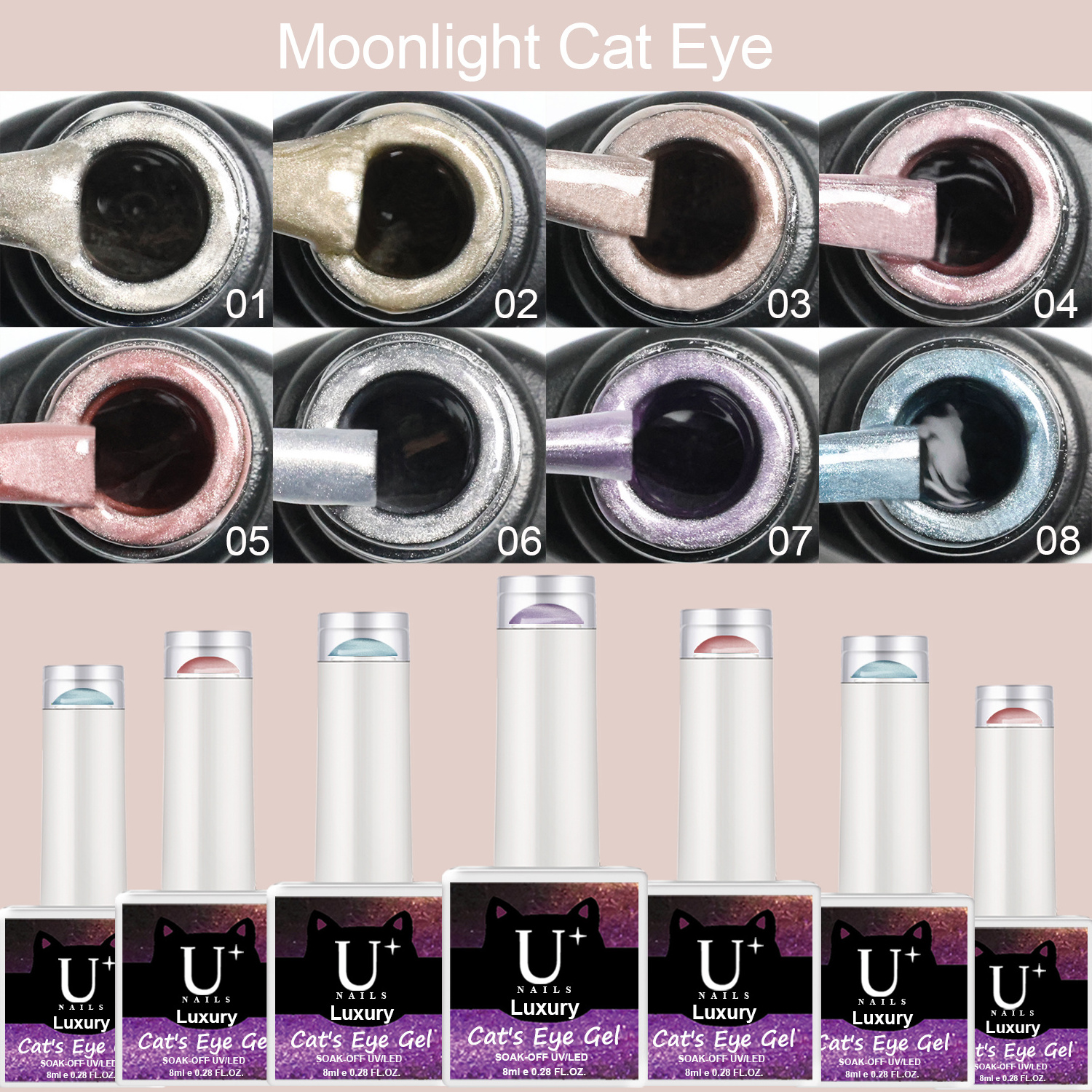 Newest YOUGEL Moonlight Cat Eye Gel polish Magic colorful Starry Color Gel polish OEM ODM Custom Labeling Cat Eye Polish Gel