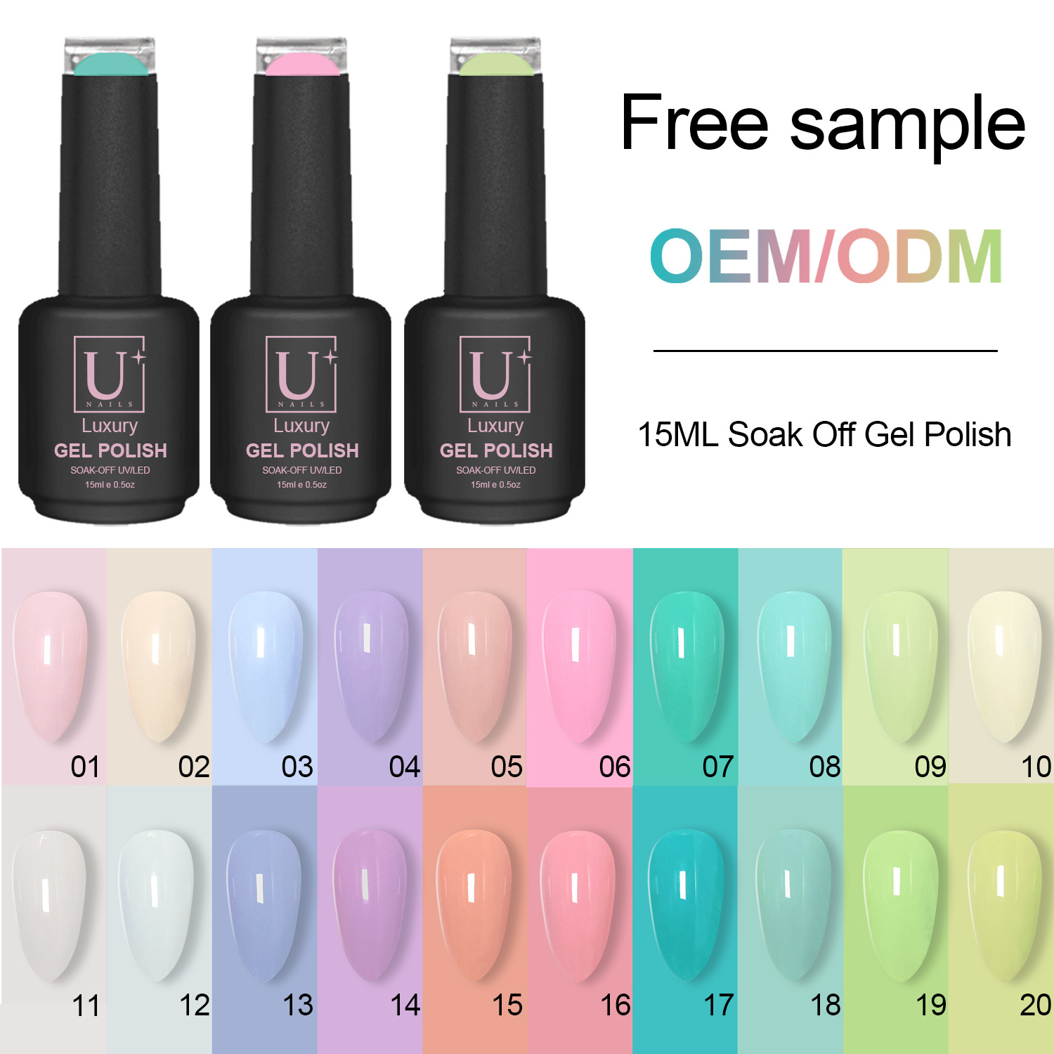 Hot Sale OEM/ODM UV Nail Gel Polish Supplier High Pigment Odorless Soak off Uv Nail Gel Polish for Manicure Nail Art