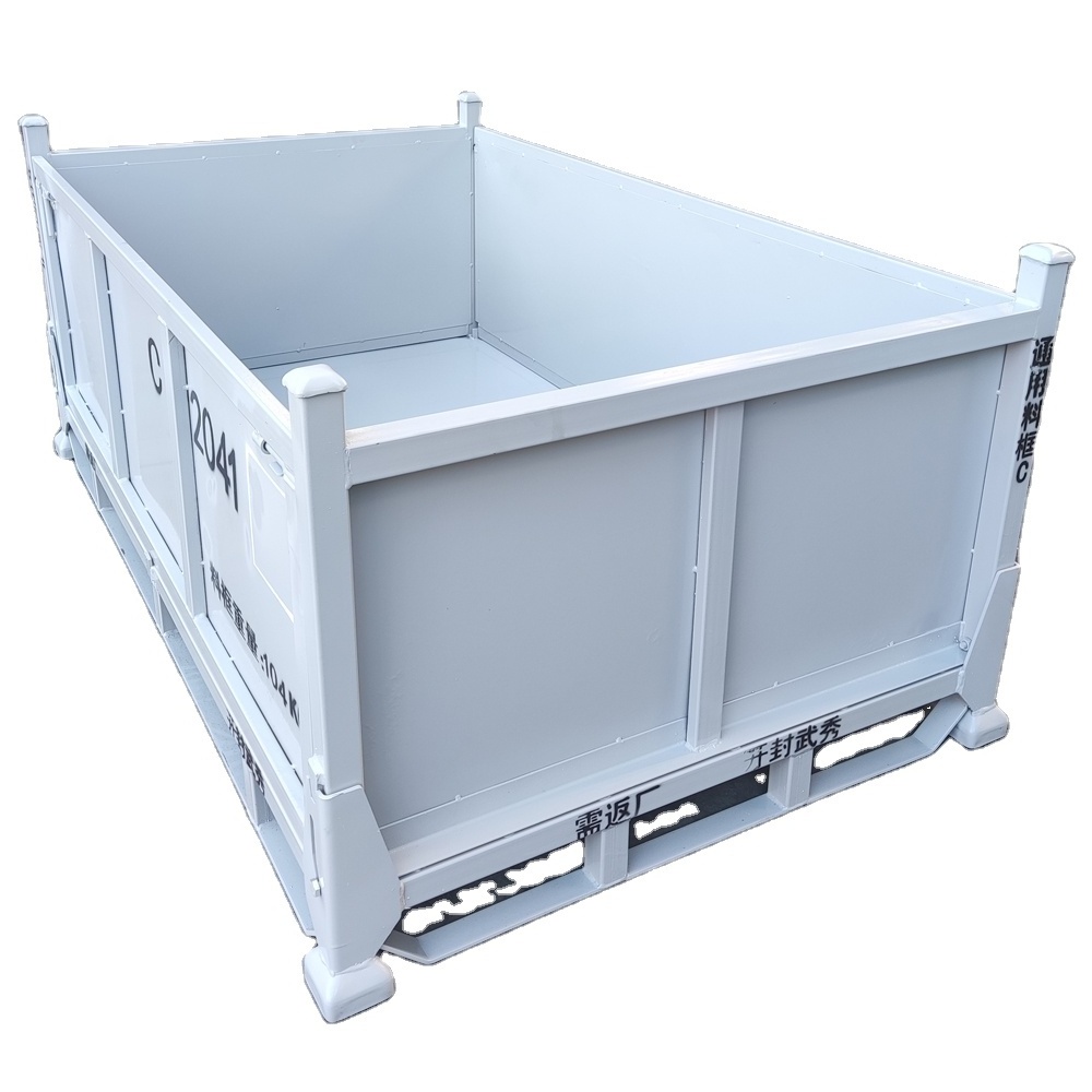 customized metal steel storage container factory mobile shelve metal shelving rack folding crate