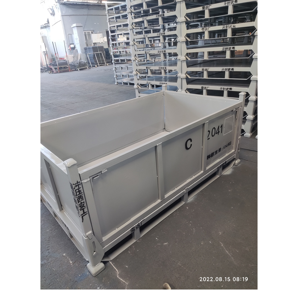 customized metal steel storage container factory mobile shelve metal shelving rack folding crate