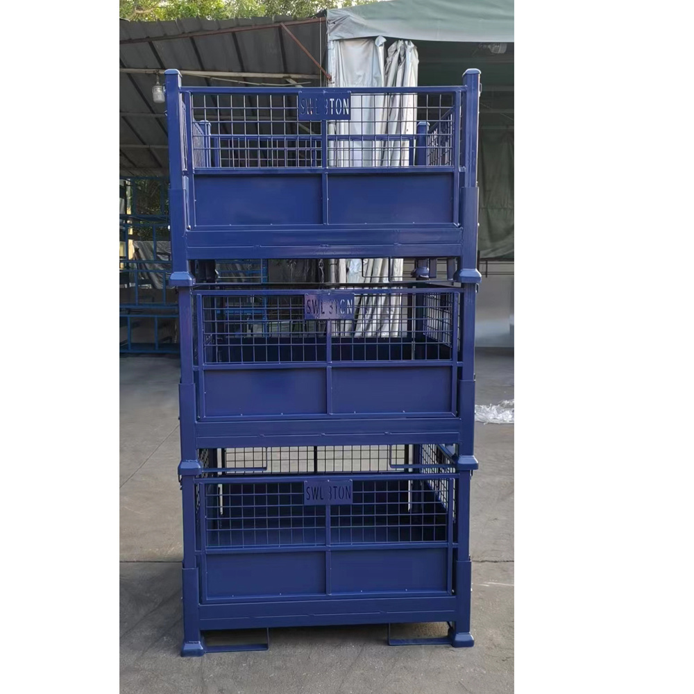 YOUGU hot sale customized storage durable steel mesh box collapsible metal pallet cage