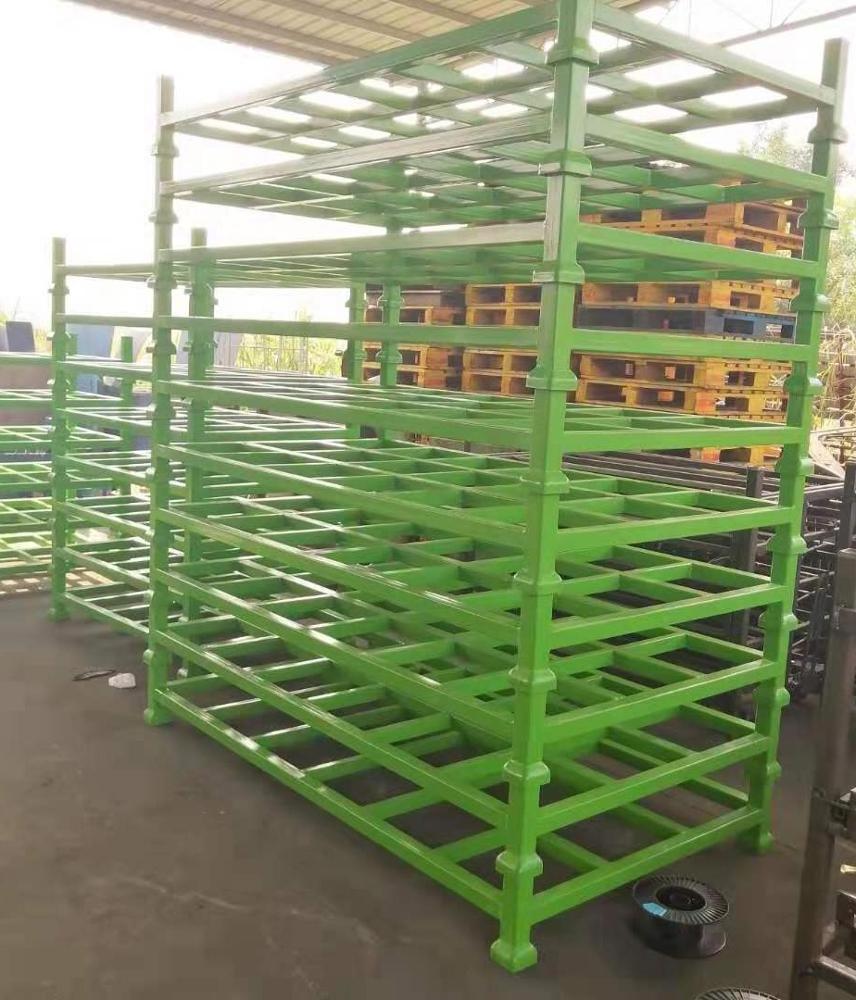 Custom high quality portable size stacker metal rack shelf stacking rack