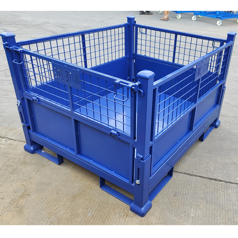 YOUGU hot sale customized storage durable steel mesh box collapsible metal pallet cage