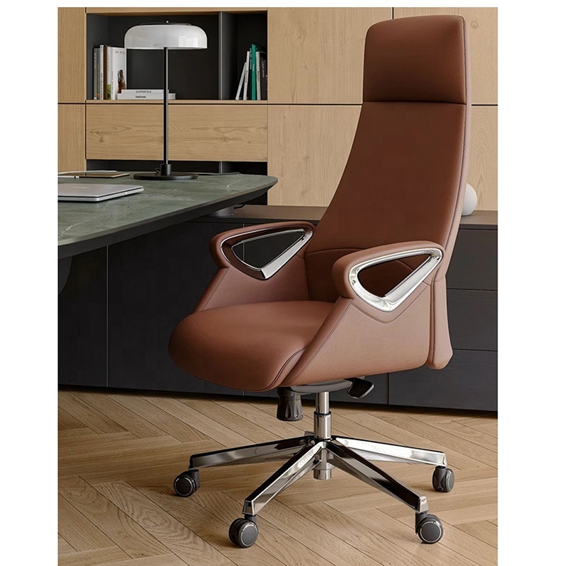 With special armrest luxury modern genuine furniture lounge chair leather lounge office chair