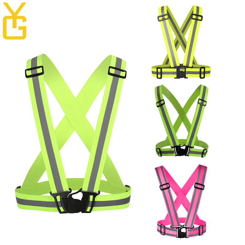 YouGuang High Visibility Reflective Belt Outdoor Reflective Elasticity Safety Vest Fit For Running Cycling Sport Outdoor Clothes