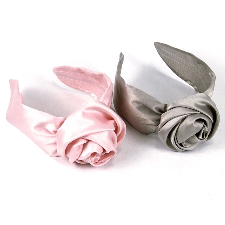 Diy plain metal red artificial rose flower headband