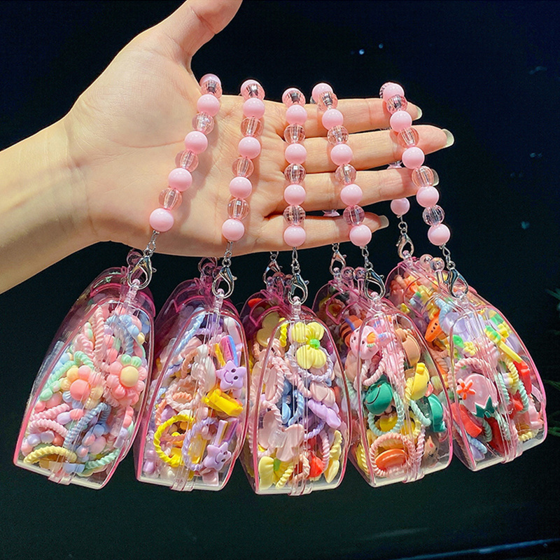 20Pcs/Set Wholesale Sweet Mini Hair Accessories Set Gift Children's Baby Girl Cute Hair Ties Elastic Hair Rubber Bands For Kids