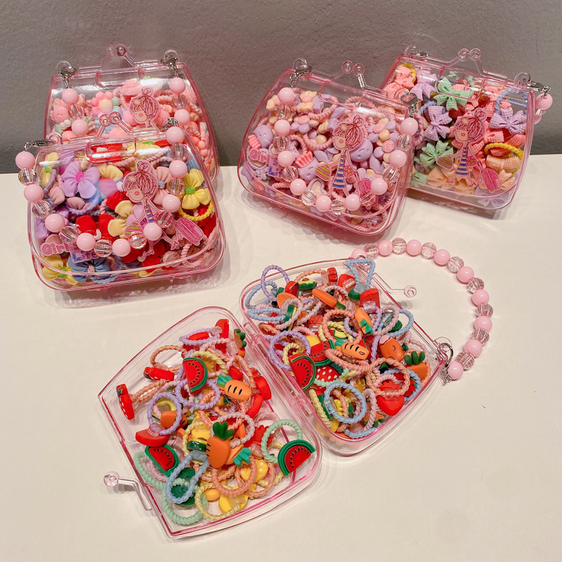 20Pcs/Set Wholesale Sweet Mini Hair Accessories Set Gift Children's Baby Girl Cute Hair Ties Elastic Hair Rubber Bands For Kids