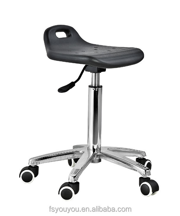 black PU chair with wheel Workstation Stool rotated swivel salon beauty Portable lab chair