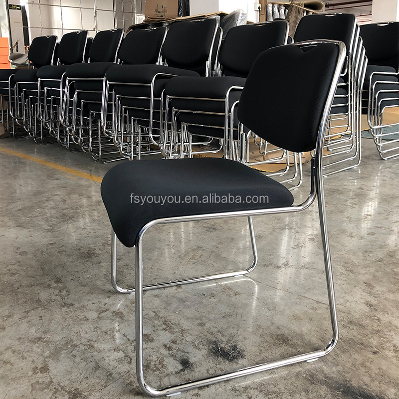 Modern Best Pulpit Soft Pew Cushion Metal Church Chairs Stainless Steel Commercial Furniture School Chair Fabric / Custom 12MM