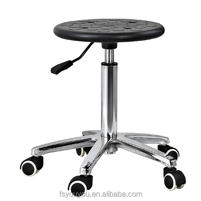 black PU chair with wheel Workstation Stool rotated swivel salon beauty Portable lab chair