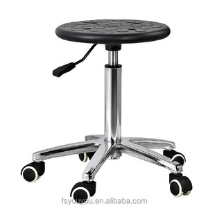 black PU chair with wheel Workstation Stool rotated swivel salon beauty Portable lab chair