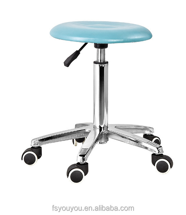 black PU chair with wheel Workstation Stool rotated swivel salon beauty Portable lab chair