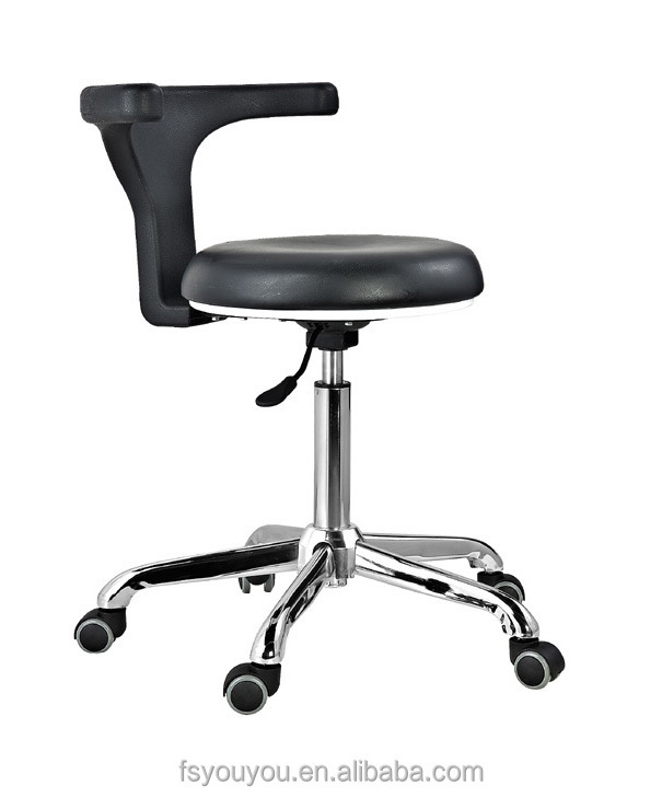 black PU chair with wheel Workstation Stool rotated swivel salon beauty Portable lab chair