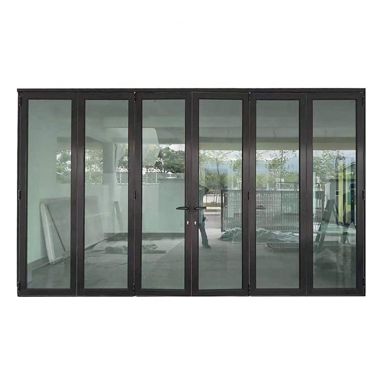 glass sliding patio aluminum bi folding door folding exterior glass doors stainless steel folding door hinge with handle