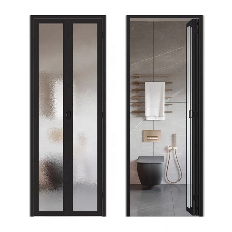 Kitchen bathroom  aluminium pd door slide and swing pt door pt energy-saving doors Double Tempered Glass  toilet partition