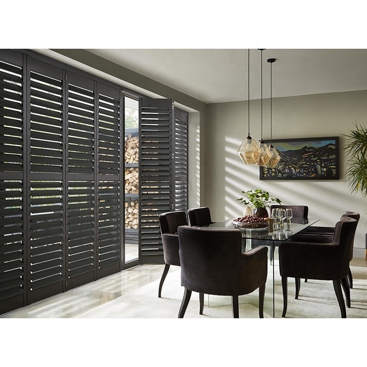 Wholesale bulk apartment interior electric window shutters indoor window security shutter aluminum blinds window glass louvre