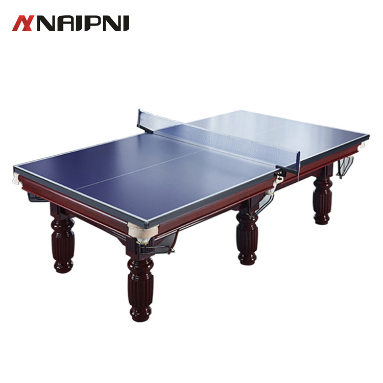 NAIPNI Professional 8 ft 9 ft Standard Solid Wood Multi-Functional 3-in-1 Billiard Pool Snooker Table