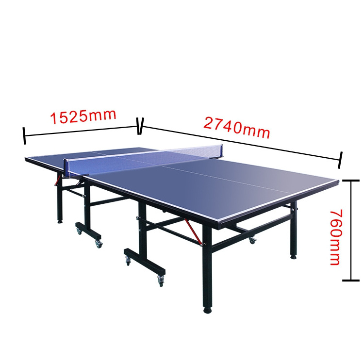 Factory direct deal 15mm thickness foldable tennis table pingpong table tennis with pulley