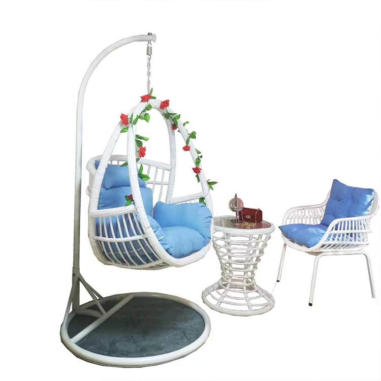 Rattan Chair Swing Indoor Metal Swing With Bracket Hanging Basket Egg Hanging Chair